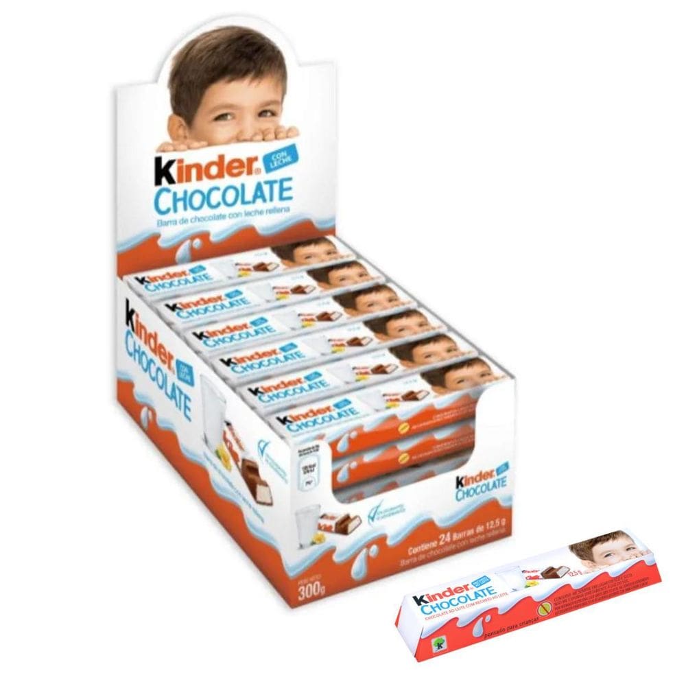 Kinder Chocolate 24 Barrinhas - Recheio cremoso e delicioso