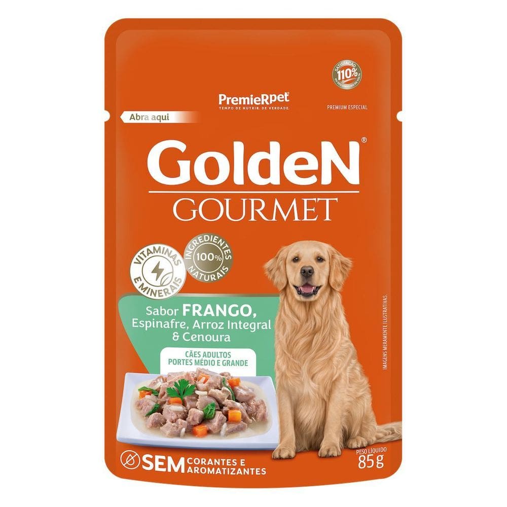 Golden Gourmet Caes Adultos Porte Medio/Grande Frango 85G