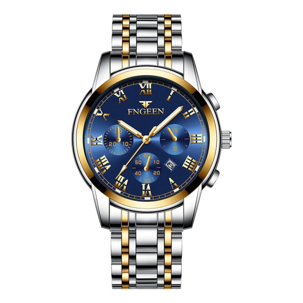 Relógio Glow-in-the-Dark Calendar s Steel Strap Men