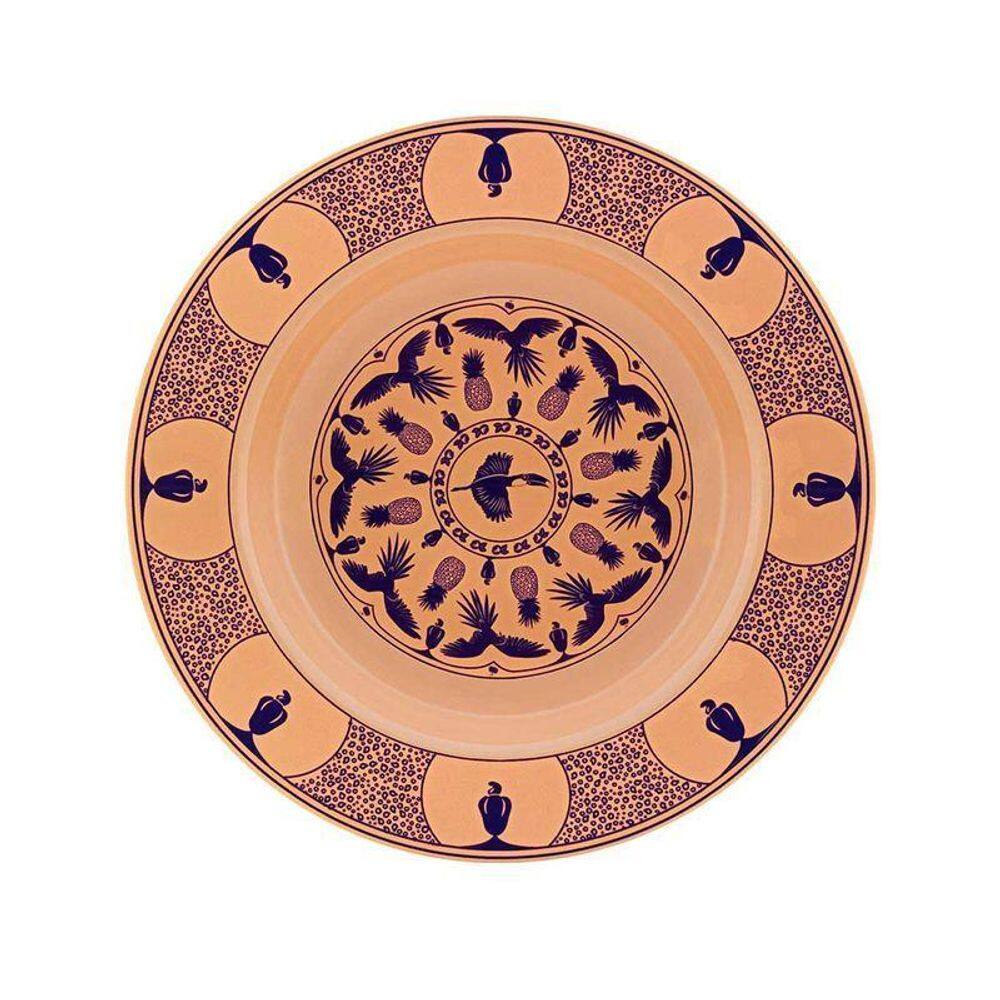 Jogo De 6 Pratos Fundos 23,5 Cm Flamingo Terra Brasilis Caju