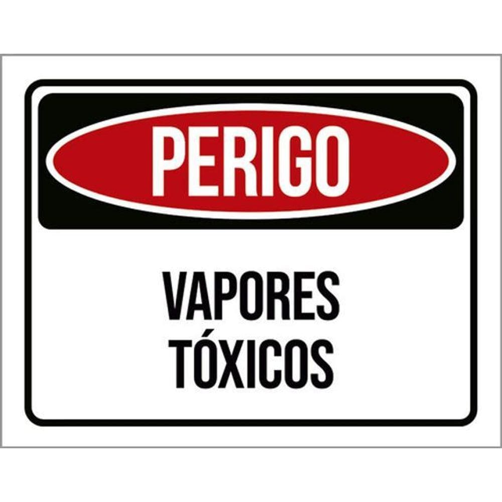 Kit 3 Placas Perigo Vapores Tóxicos 36X46