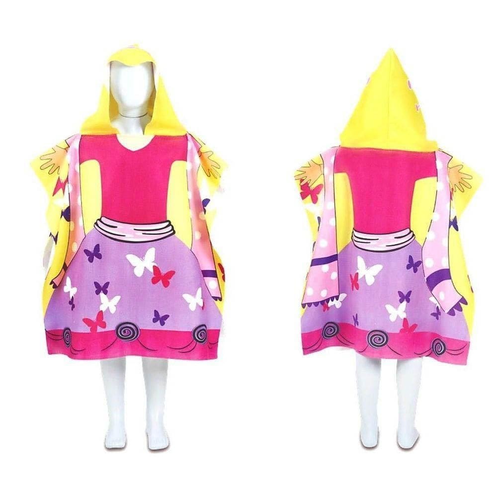 Poncho Toalha De Praia Infantil Com Capuz Borboleta