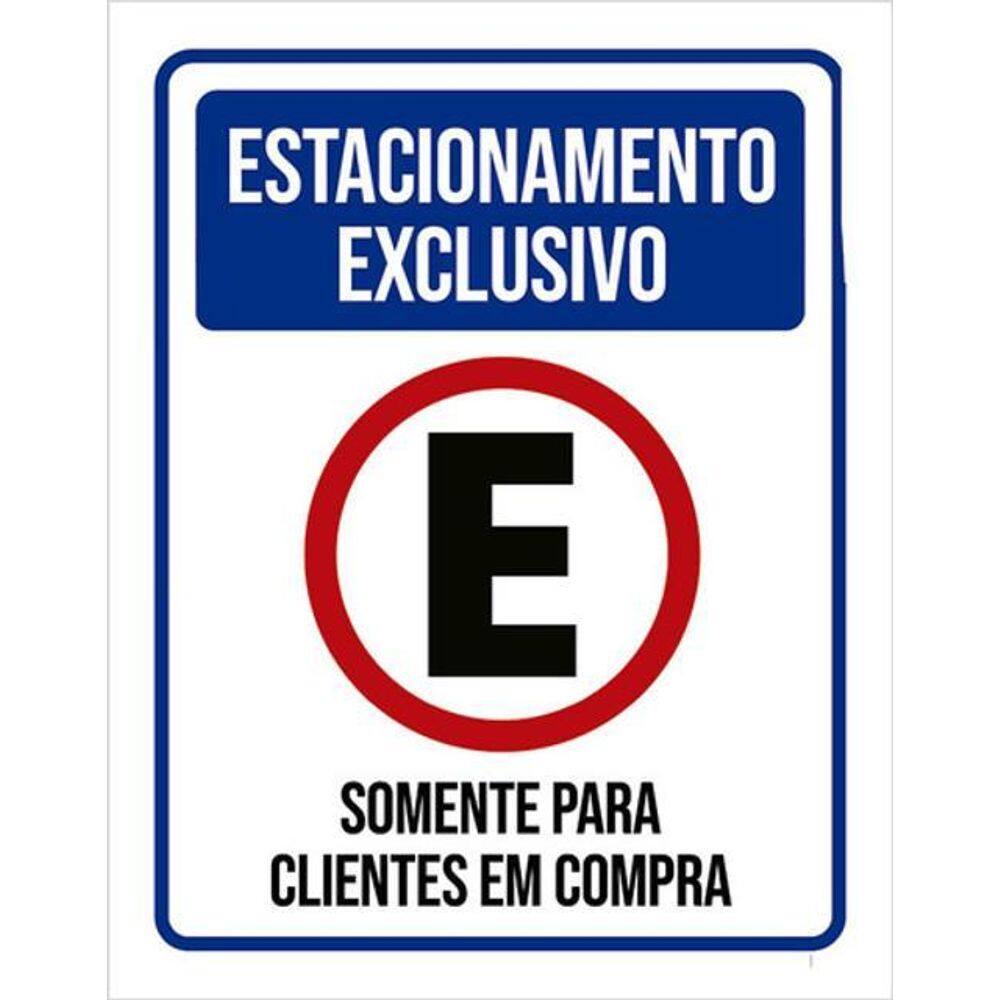 Kit 10 Placa Estacionamento Exclusivo Clientes Compra 36X46