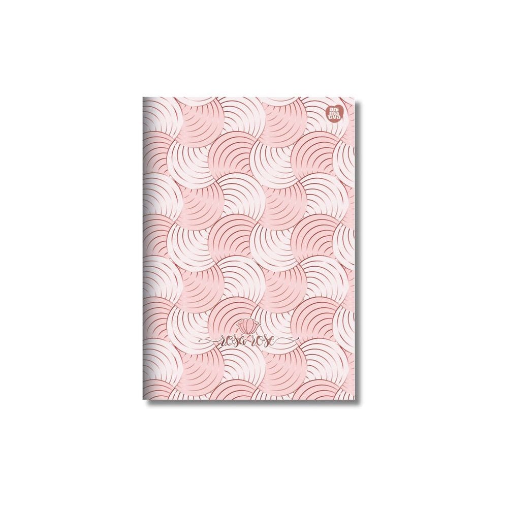 Caderno (PEQUENO) 1/4 Costurado Rosa Rose 32 Folha 15x21cm Capa Flexivel Animativa