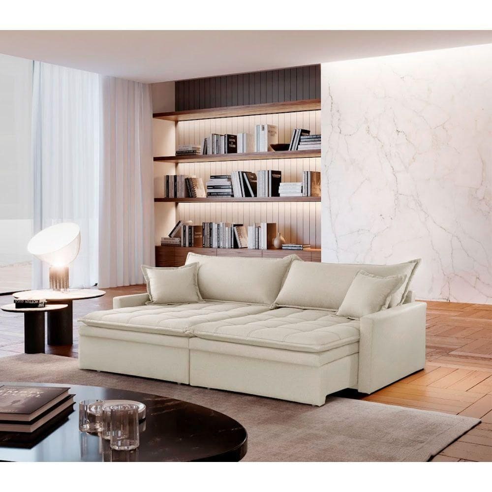 Sofá Elegance Linho 02 Módulos 90 Cm B25 Cm Meu Sofá Online A302 Linho Branco