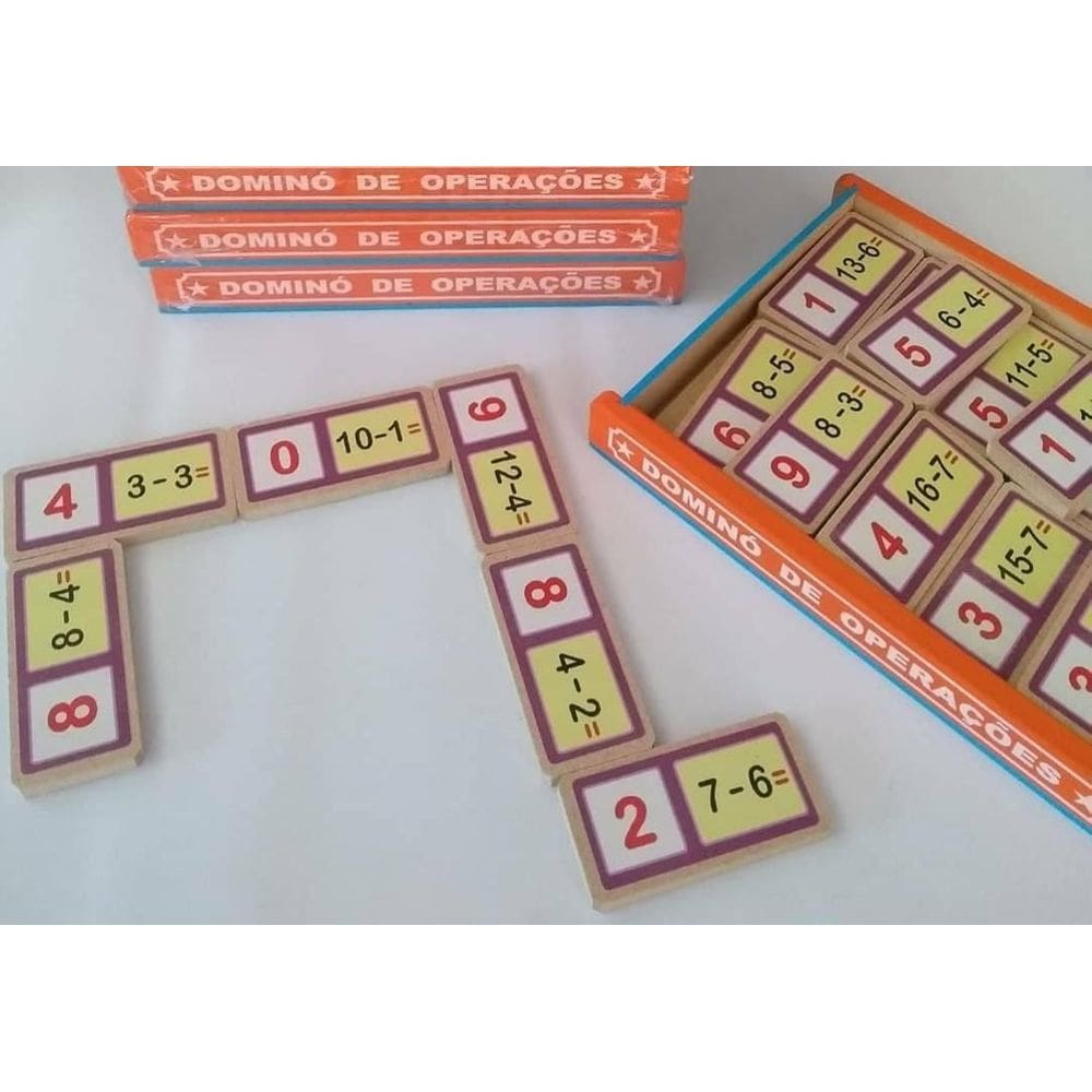 Dominó de Madeira de Divisão - Peças Grandes - 28 Peças