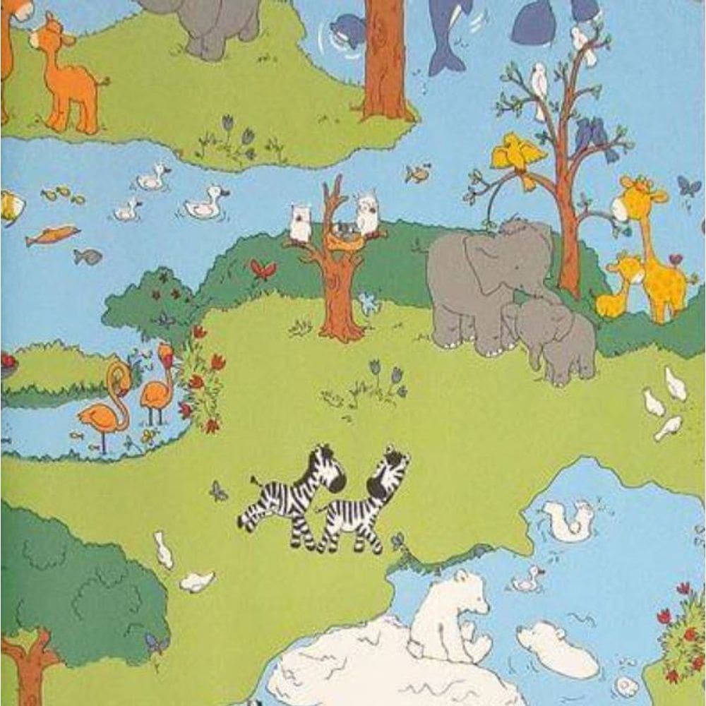 Papel de Parede Safari Friends Infantil Colorido SF6206