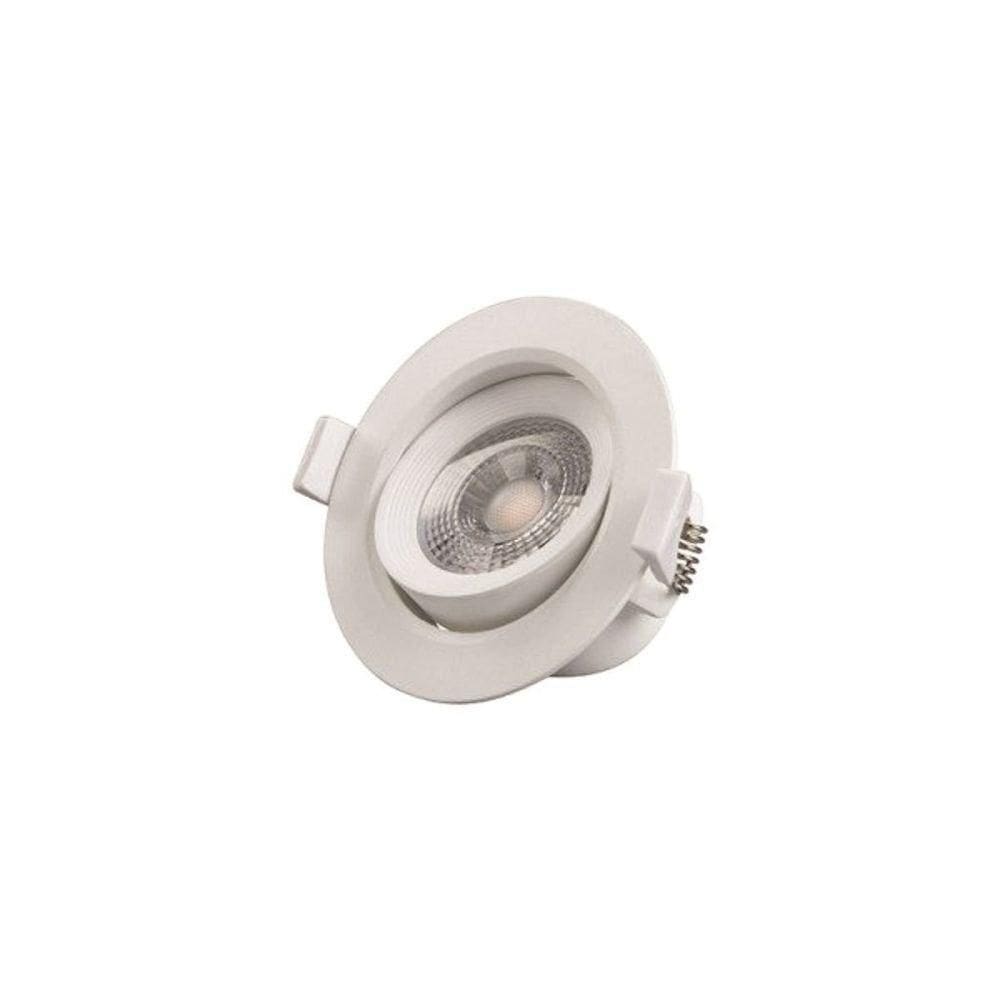 Spot Led Embutir Redondo 3w Direcionável 3000k Luz Amarela Avant