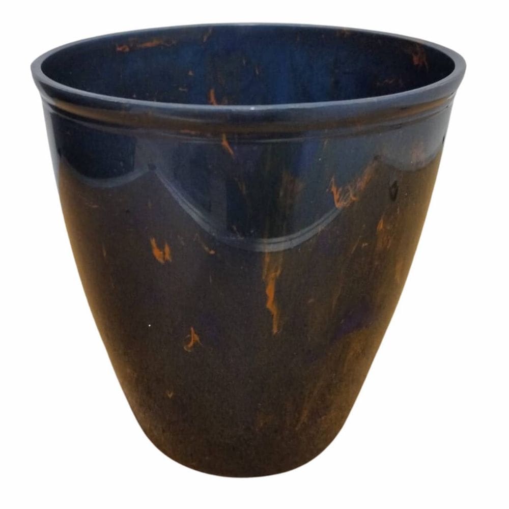 Vaso Redondo Stone (150mm) Azul Marmorizado INJEPLASTEC