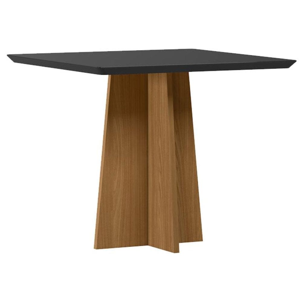 Mesa de Jantar Anitta 90X90 cm com Vidro Ype Preto - New Ceval