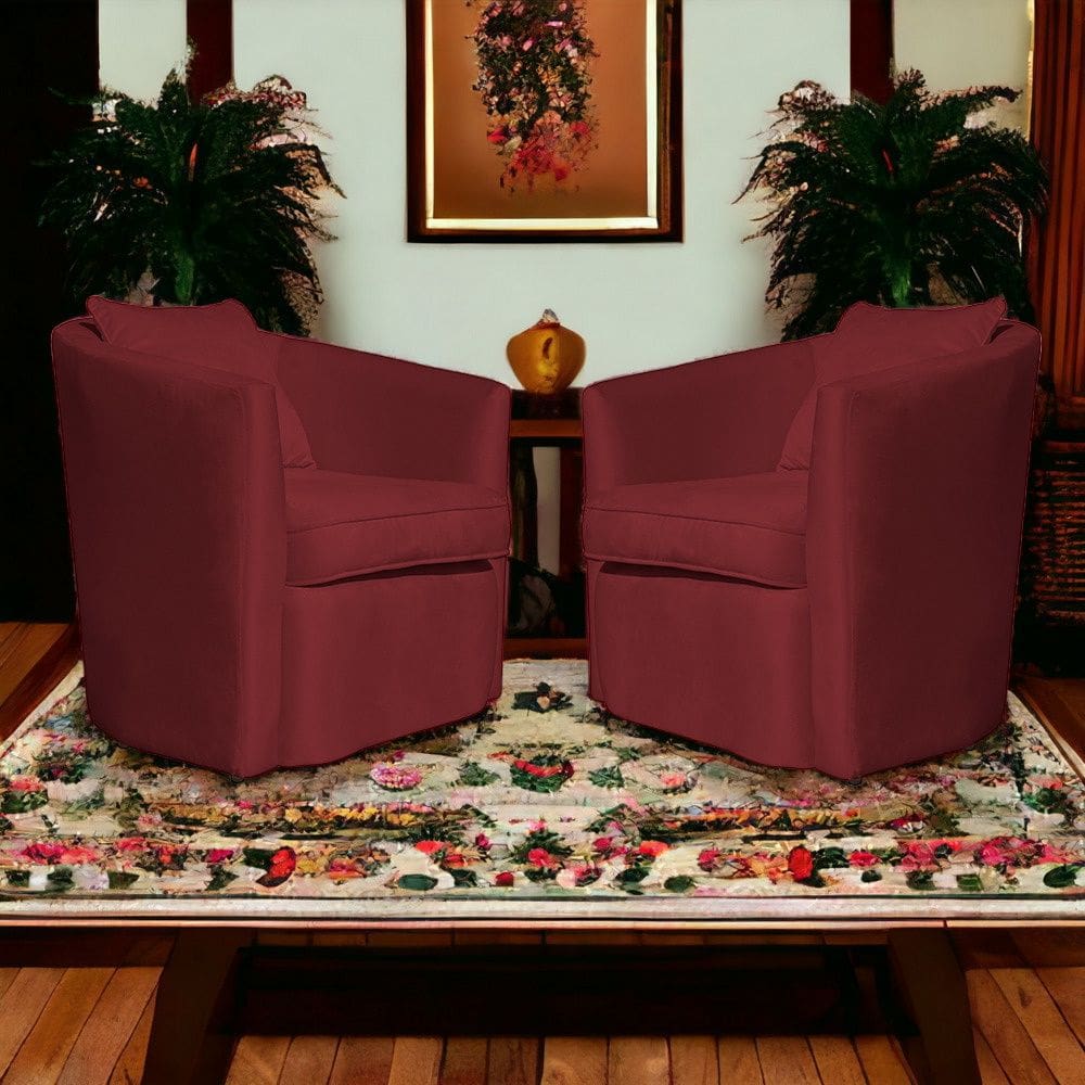 Kit 2 Poltronas  Decorativa Alana Veludo Vermelho - Londrilar