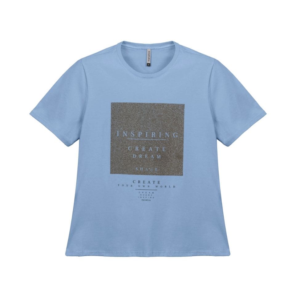 Blusa Manga Curta Meia Malha Marialicia Plus Ref. 0183467