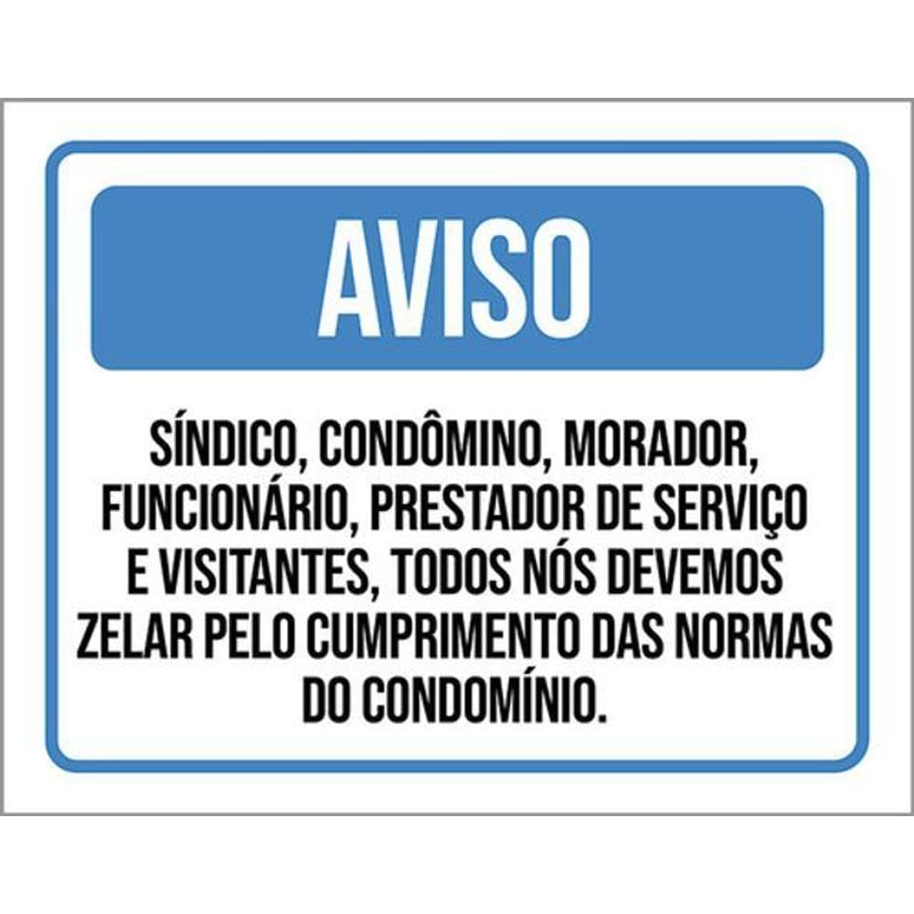 Kit 10 Placa Sóindico Condômino Morador Funcionário 36X46
