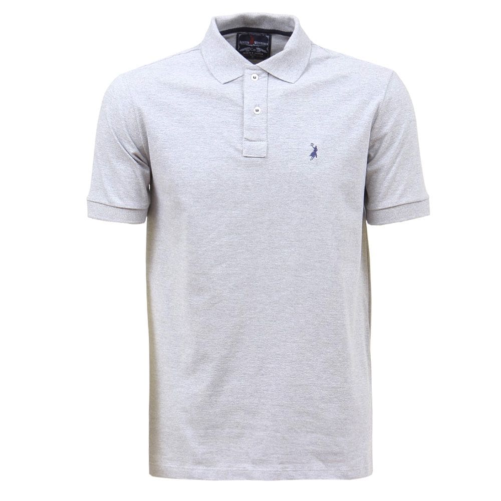 Camisa Polo Masculina Cinza Mescla Austin Western 36010