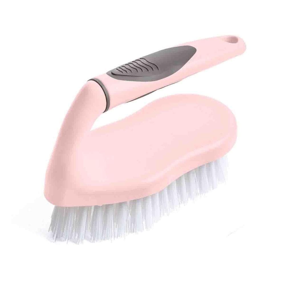 Escova Com Cabo Ergonômico Para Lavar Roupas Lavanderia Rosa