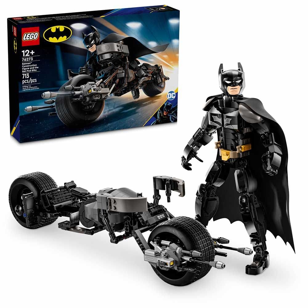 Bloco de Montar – Batman – Figura do Batman e a Moto Bat - Pod - 713 peças - LEGO