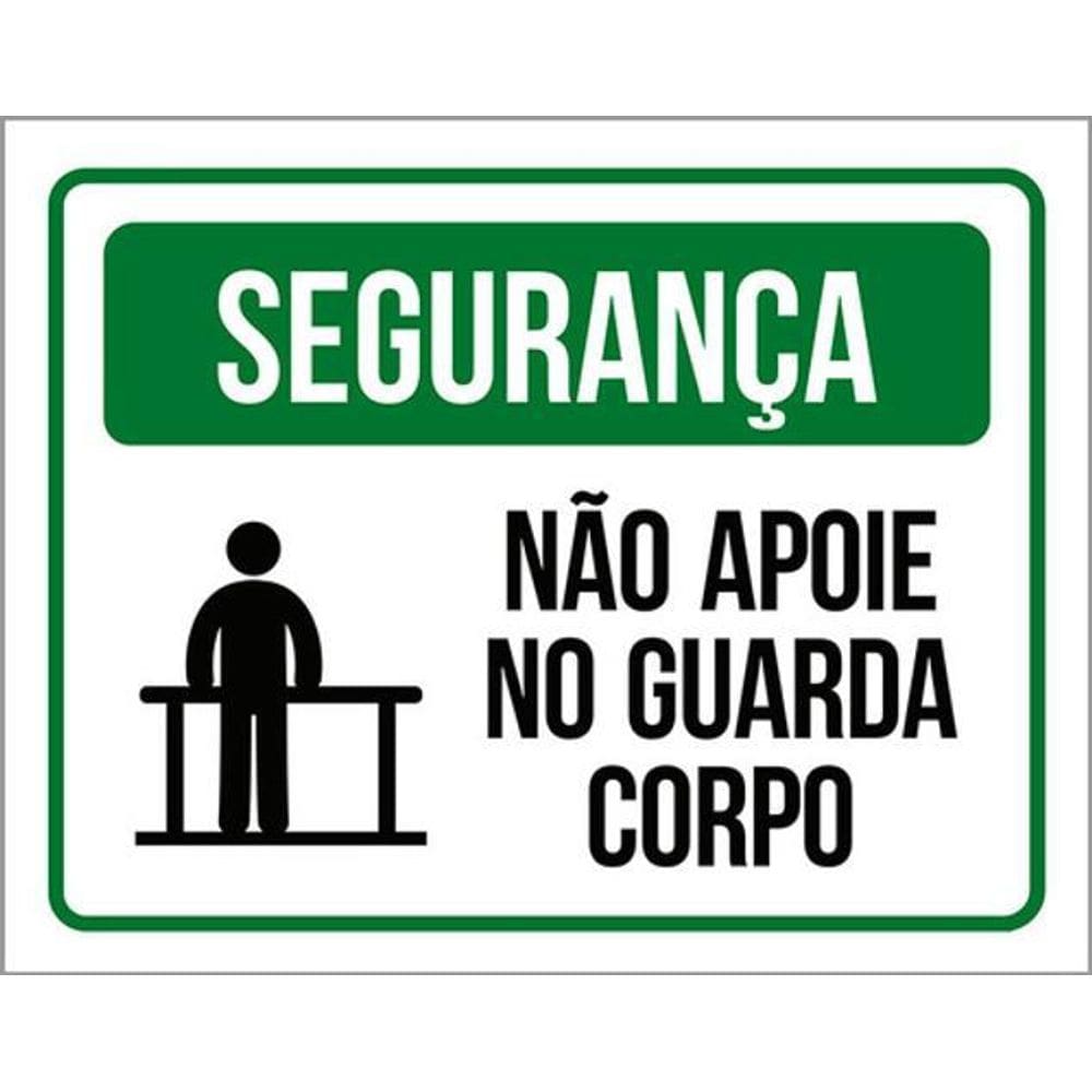 Kit 3 Placas De Segurança Não Apoie No Guarda Corpo 36X46