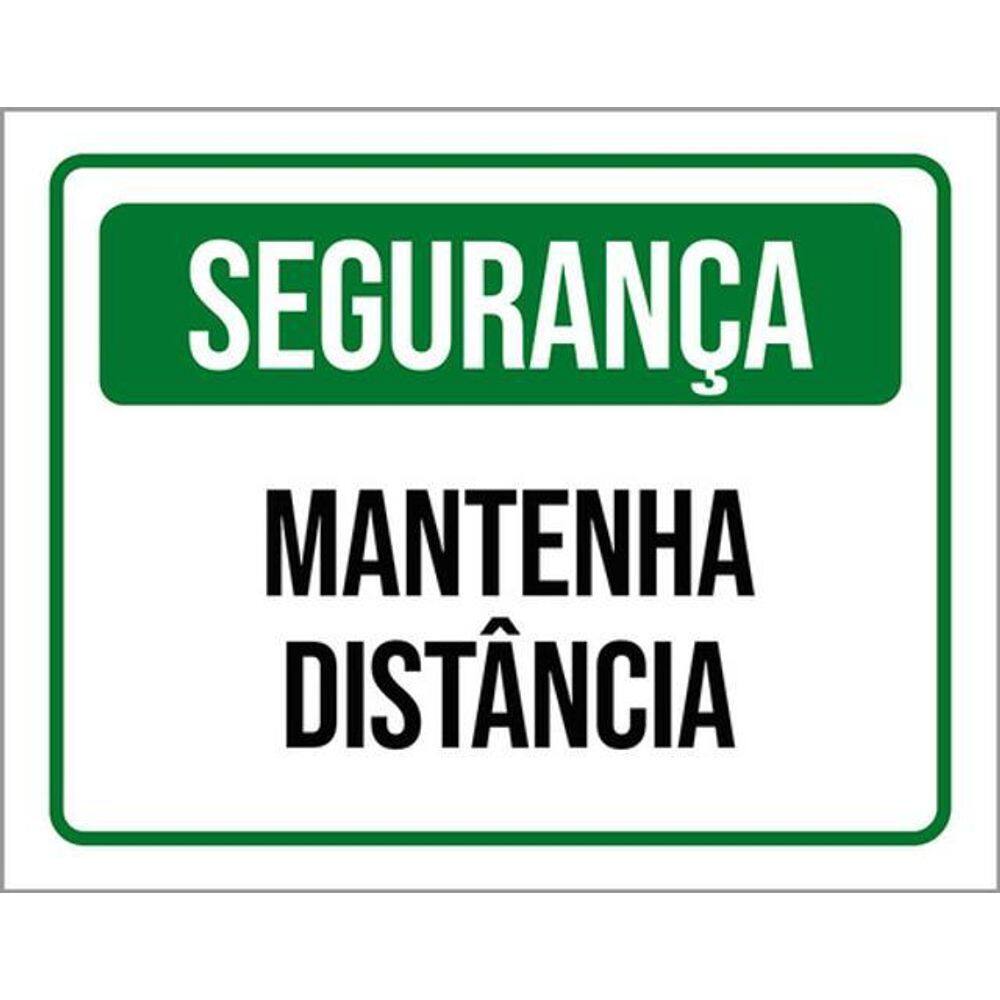 Kit 10 Placas De Segurança Mantenha Distância 36X46