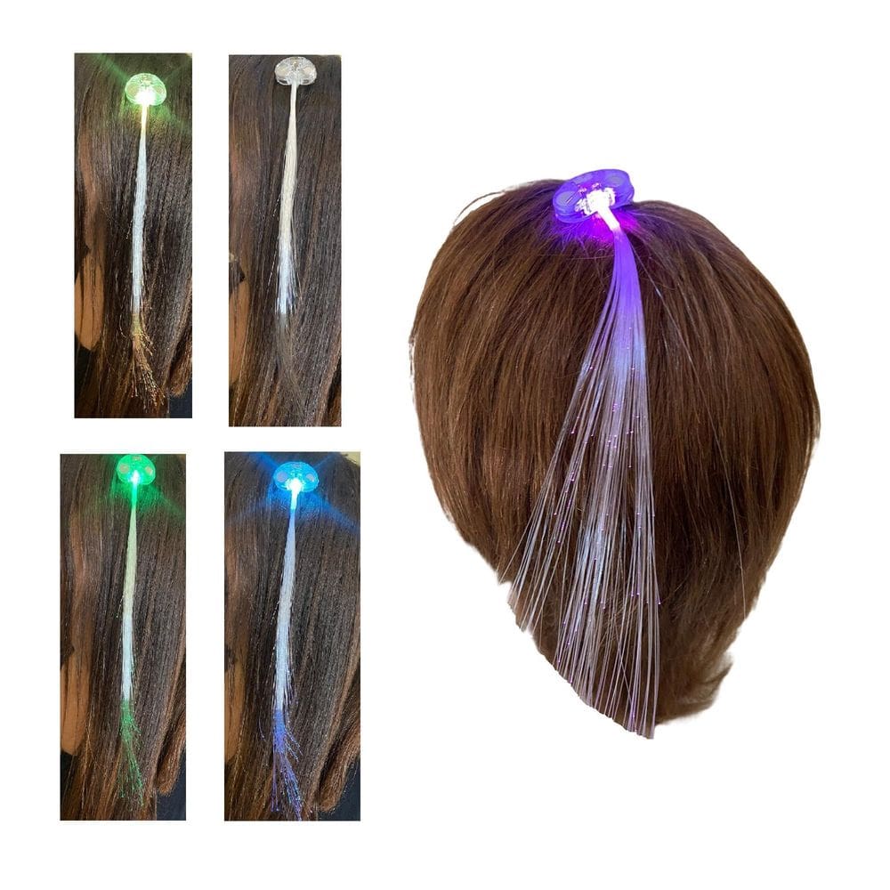 Mecha Para Cabelo Presilha Led Neon Pisca Fantasia Festa 1Un