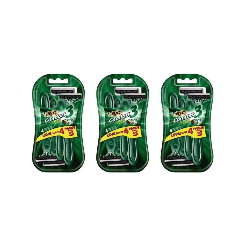 Aparelho De Barbear Bic Comfort 3 L4P3 Pele Sensivel-Kit 3Un