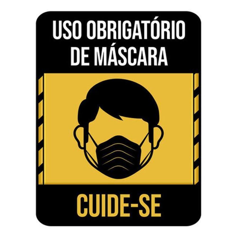 Kit 3 Placas Cuide-Se Obrigatório Máscara 36X46