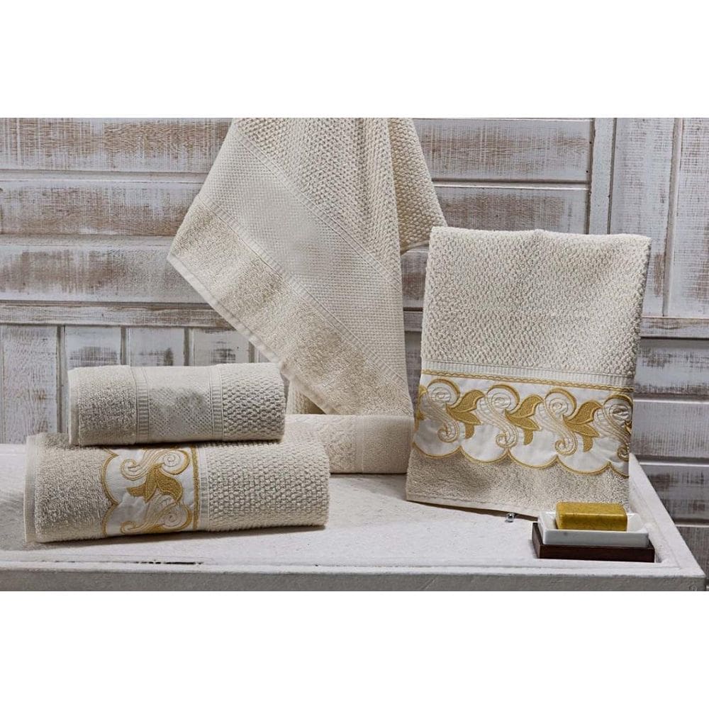 Jogo Banho Noblesse Luxo Bordado 05 Peças Palha Bordado