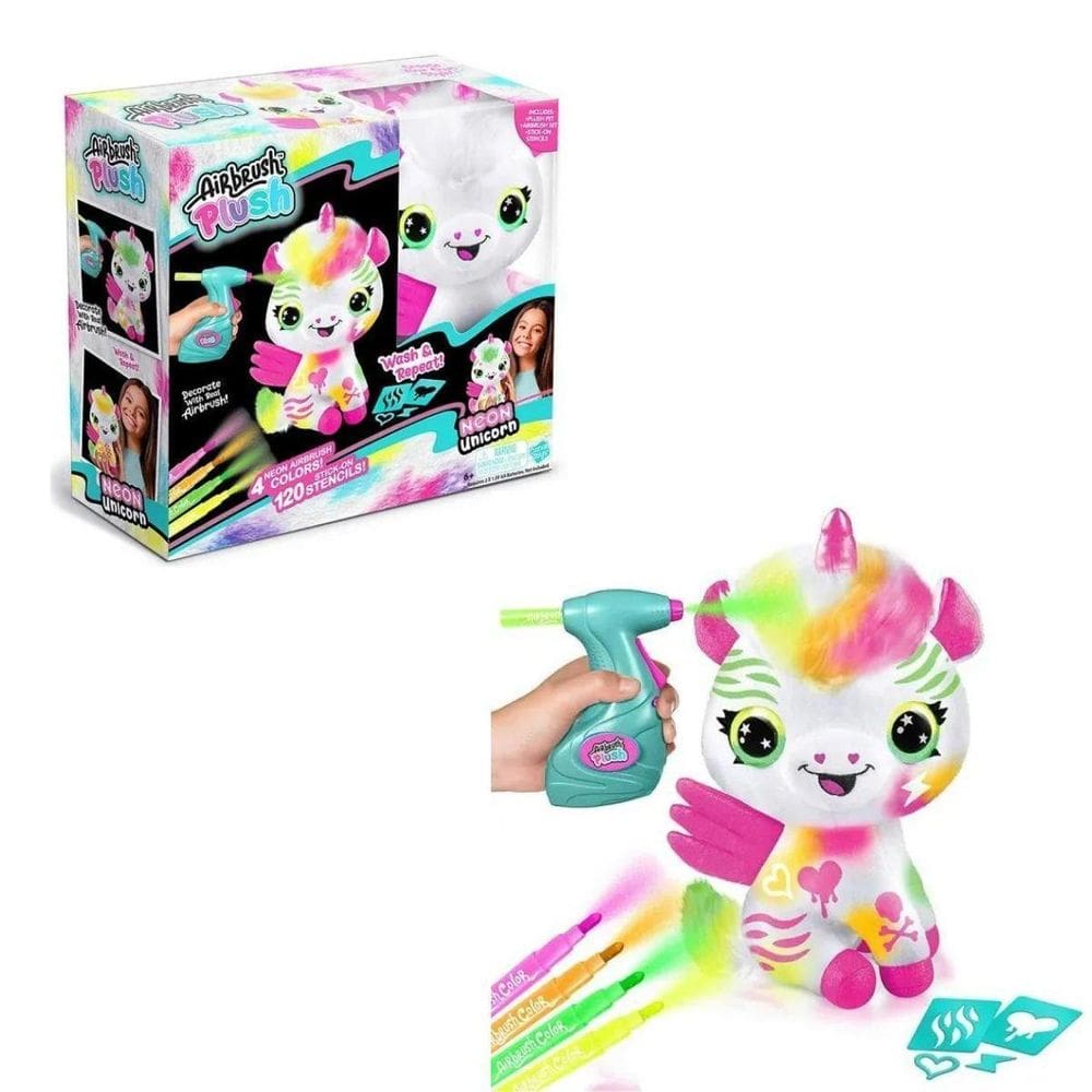 Pelúcia Unicórnio Neon Para Pintar Airbrush Plush Fun