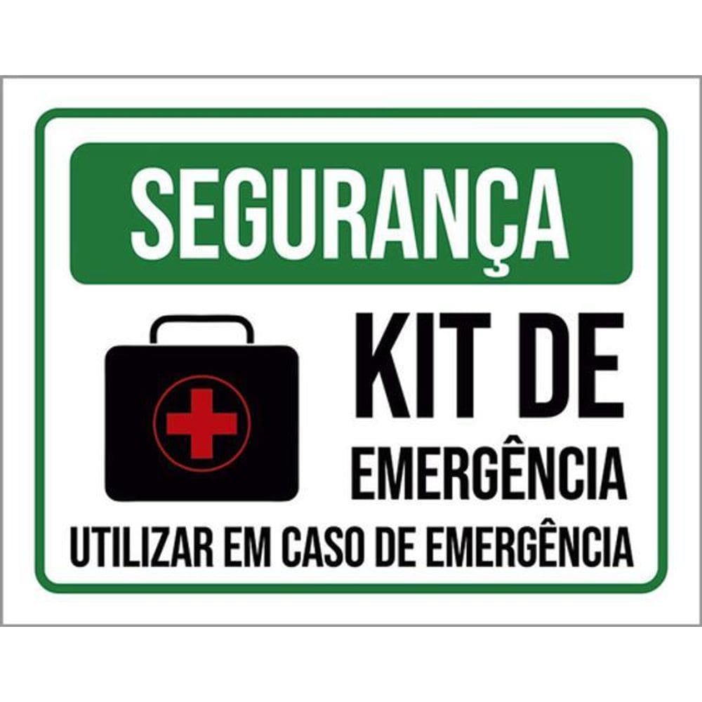 Kit 3 Placas Segurança Kit Emergência Ícone 36X46