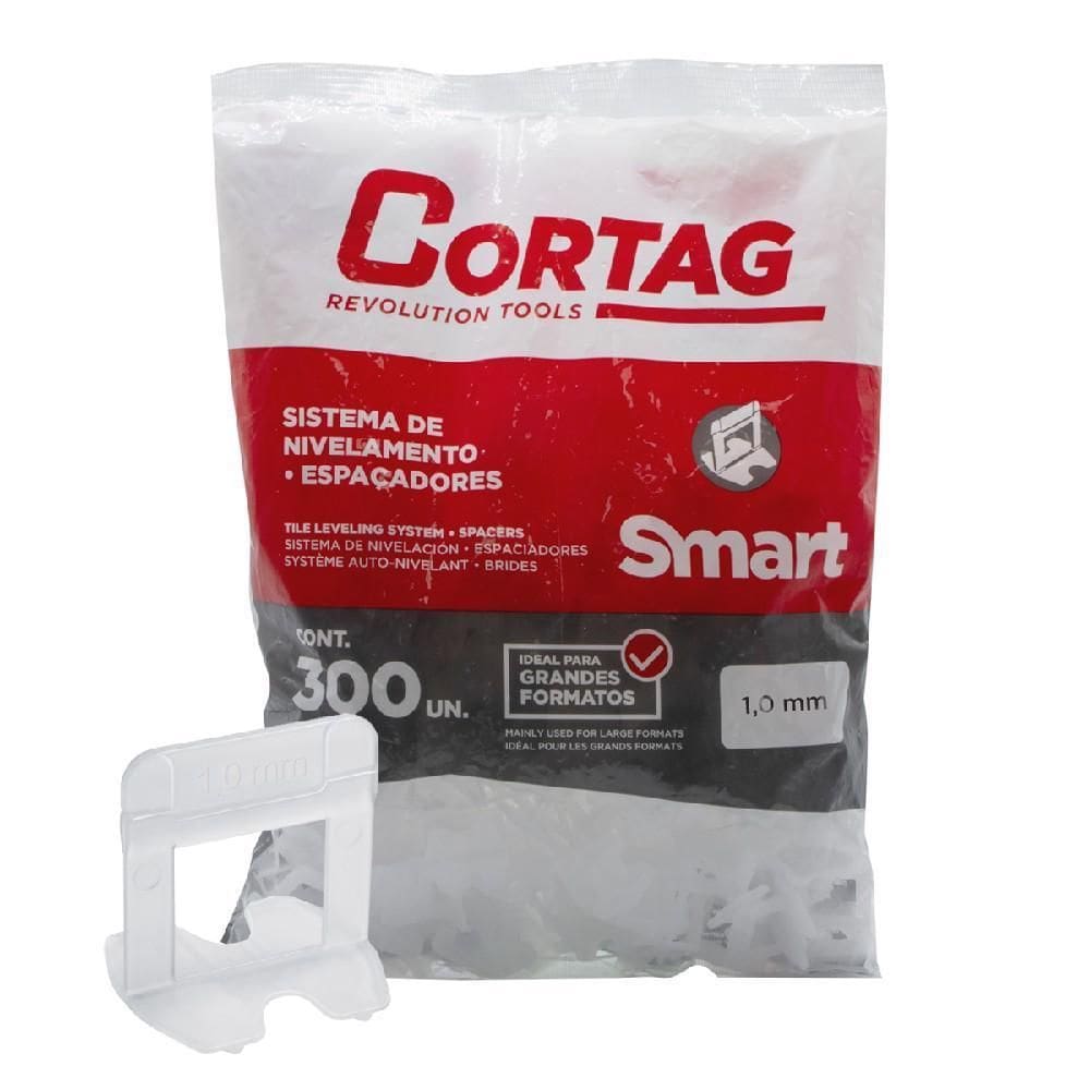 Espaçador Nivelador 1,0Mm 300 Unidades Smart 61979 Cortag
