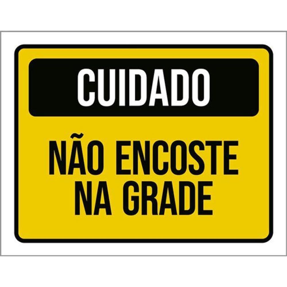 Kit 3 Placas Cuidado Não Encoste Na Grade 36X46