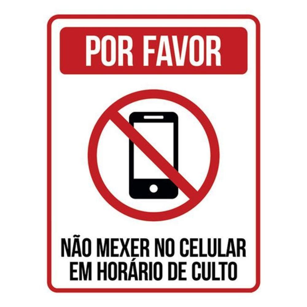 Kit 3 Placa Por Favor Não Mexer No Celular Horário 36X46
