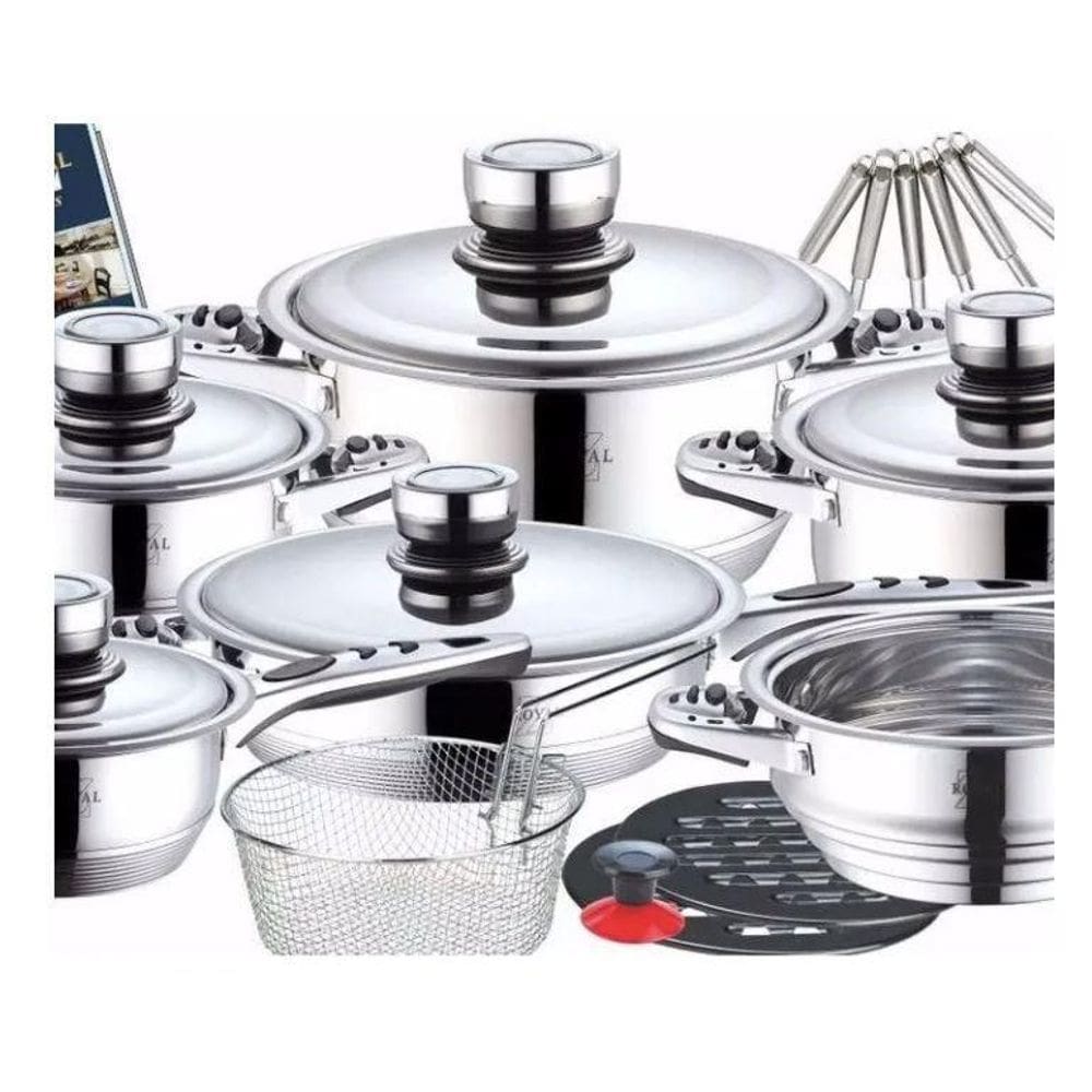 Conjunto De Panelas Aço Inox Cirúrgico Desing Alemão