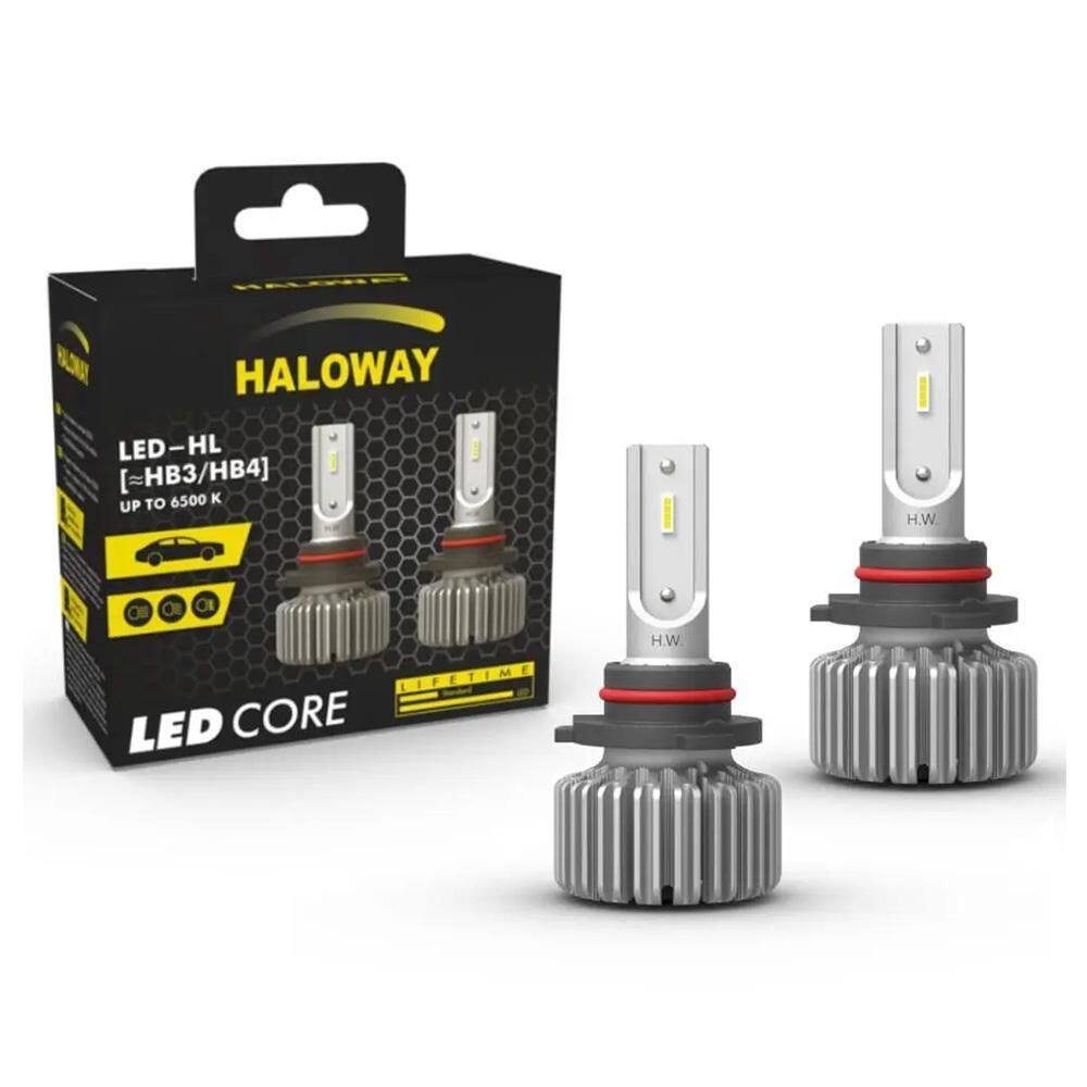 Par Lâmpada Led Core Hb3/Hb4 12V 6500K Haloway
