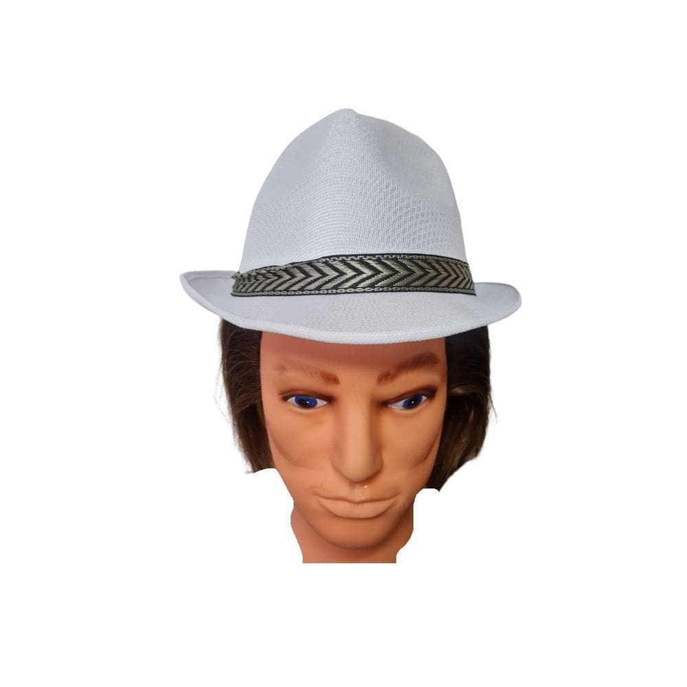 Chapéu Estilo Malandro Branco De Tecido Carnaval Festas- 3Un