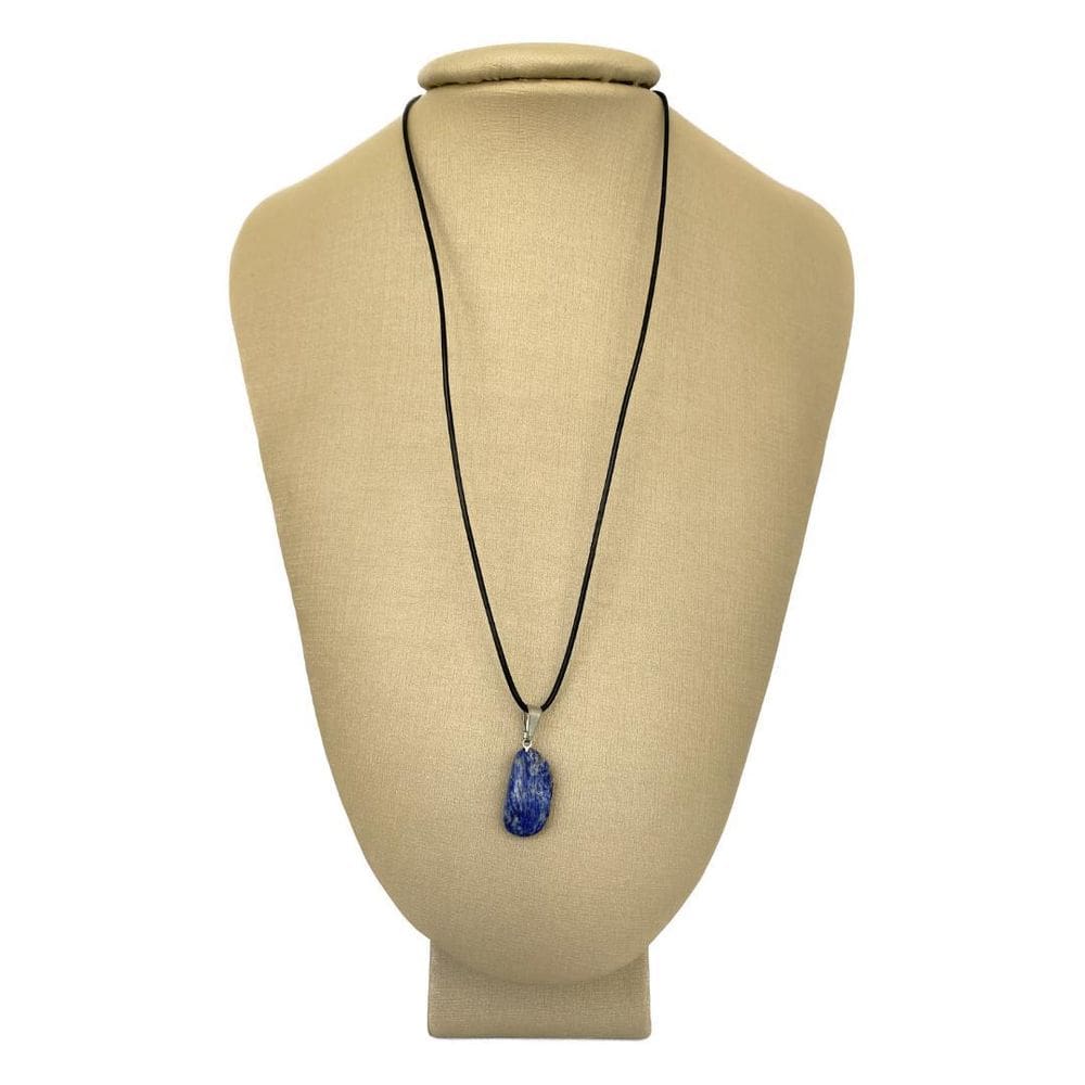 Colar Em Couro Grego E Prata Lápis Lazuli Polída -