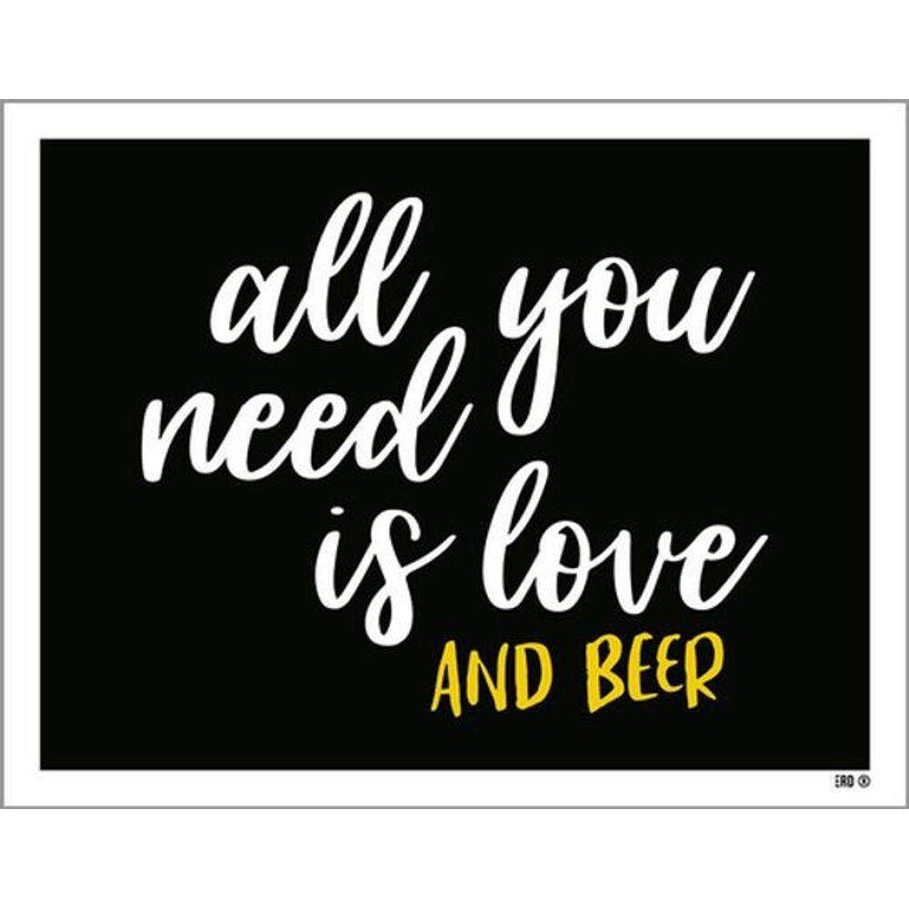 Kit 10 Placas All You Need Is Love And Beer 36X46