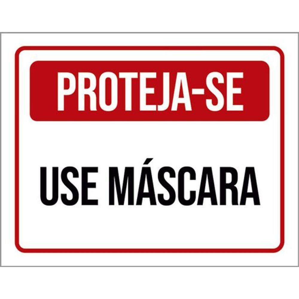 Kit 10 Placas Proteja-Se Use Máscara Vermelha 36X46