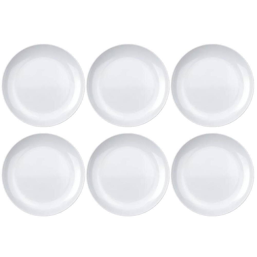 Kit 24 Prato Opaline Blanc Sobremesa Redondo Duralex Vidro
