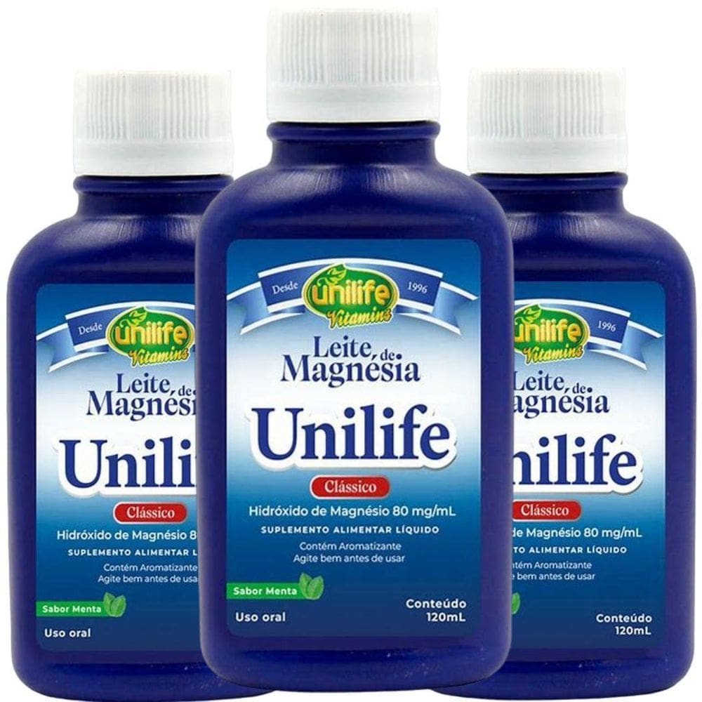 Kit 3 Suplemento Líquido Menta 120ml Magnésia