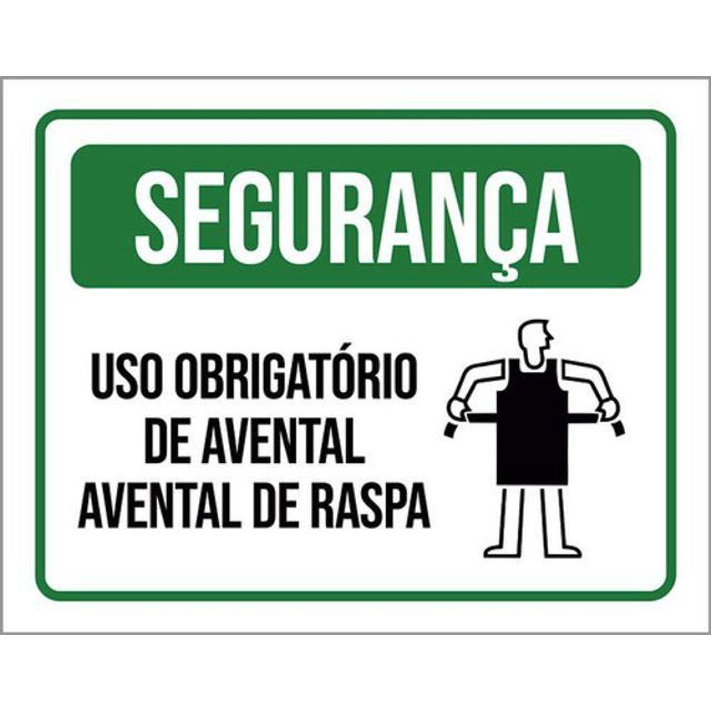 Kit 3 Placa Segurança Uso Obrigatório Avental De Raspa 36X46