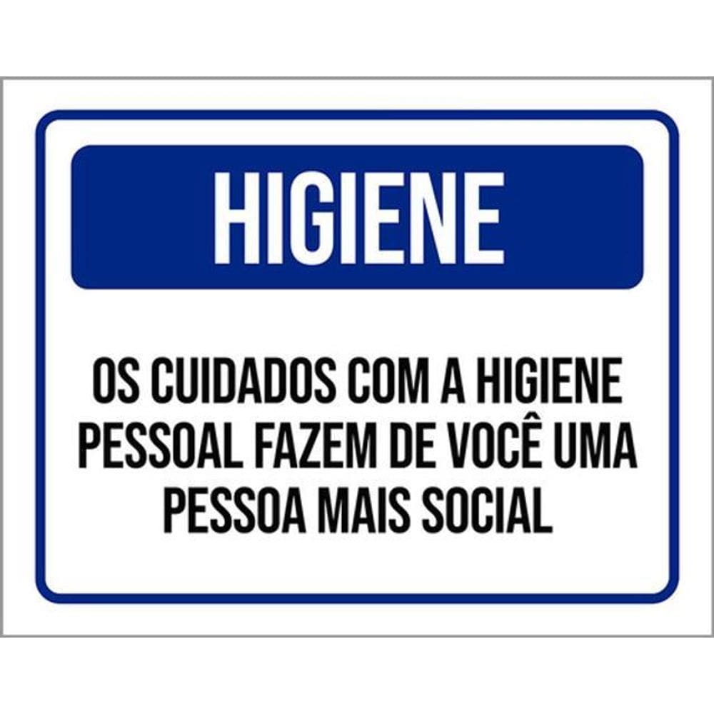 Kit 3 Placas Higiene Cuidados Higiene Pessoal 36X46