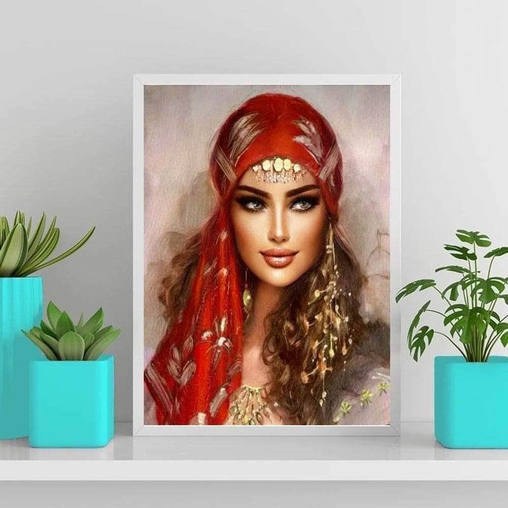 Quadro Decorativo Cigana Esmeralda 33X24Cm Branca