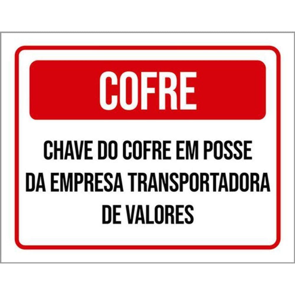Kit 3 Placas Cofre Chave Posse Empresa 36X46