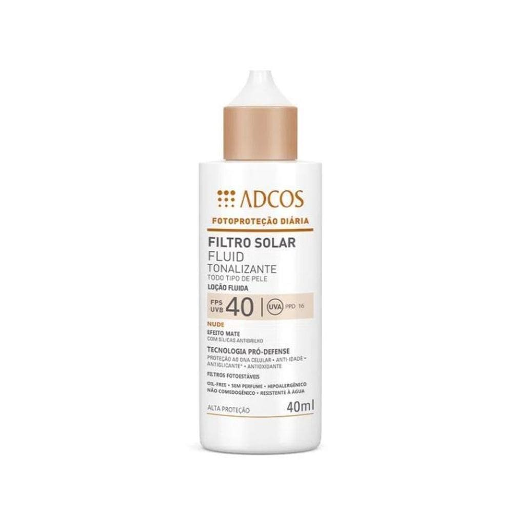 Filtro Solar Fluid Tonalizante Fps40 Adcos 40Ml - Nude