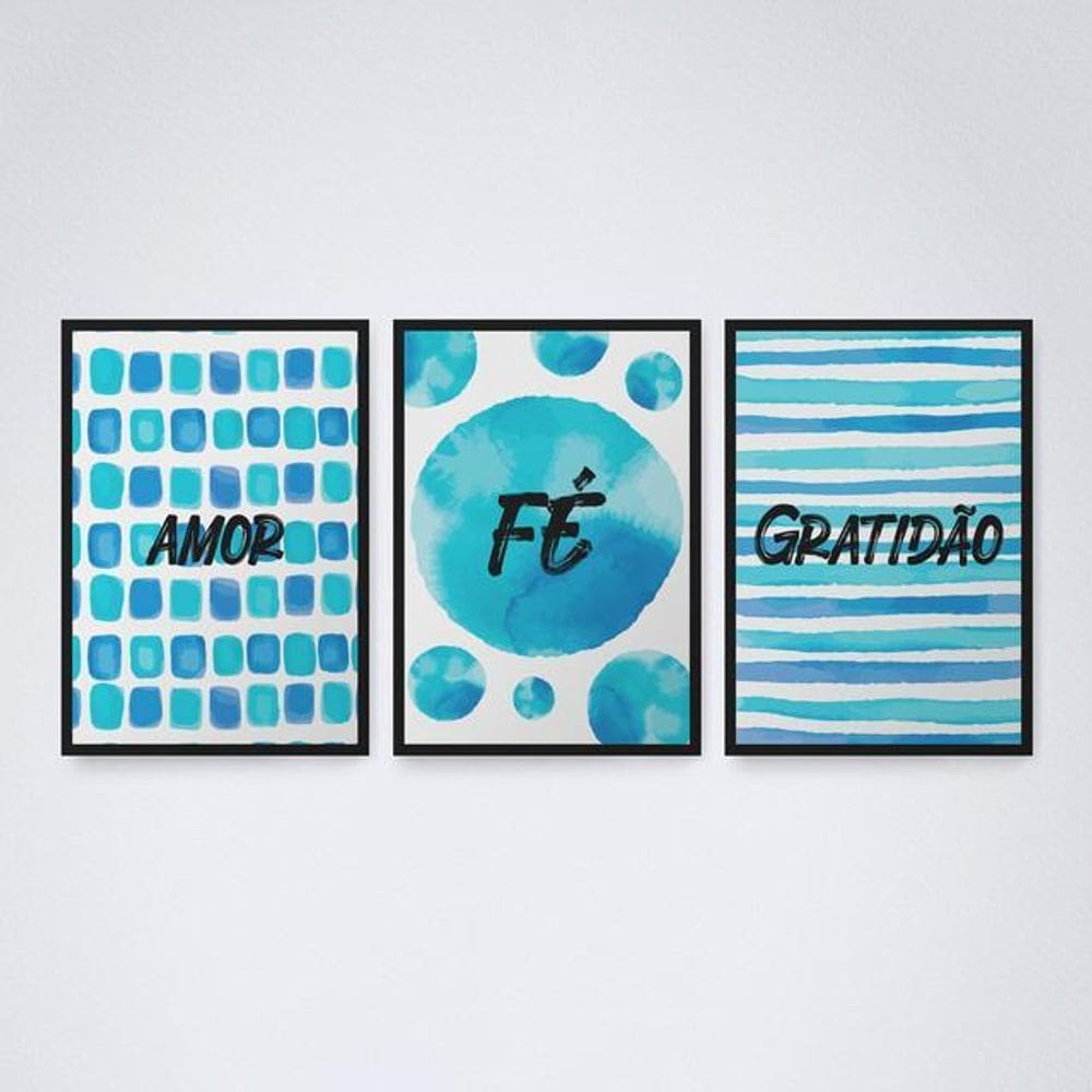 Quadro Decorativo Amor e Gratidão 30x20cm - Emoção