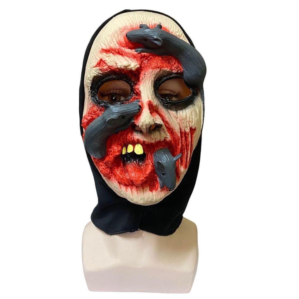 Máscara De Latex Monstro Zumbi Rato Halloween Cosplay Terror