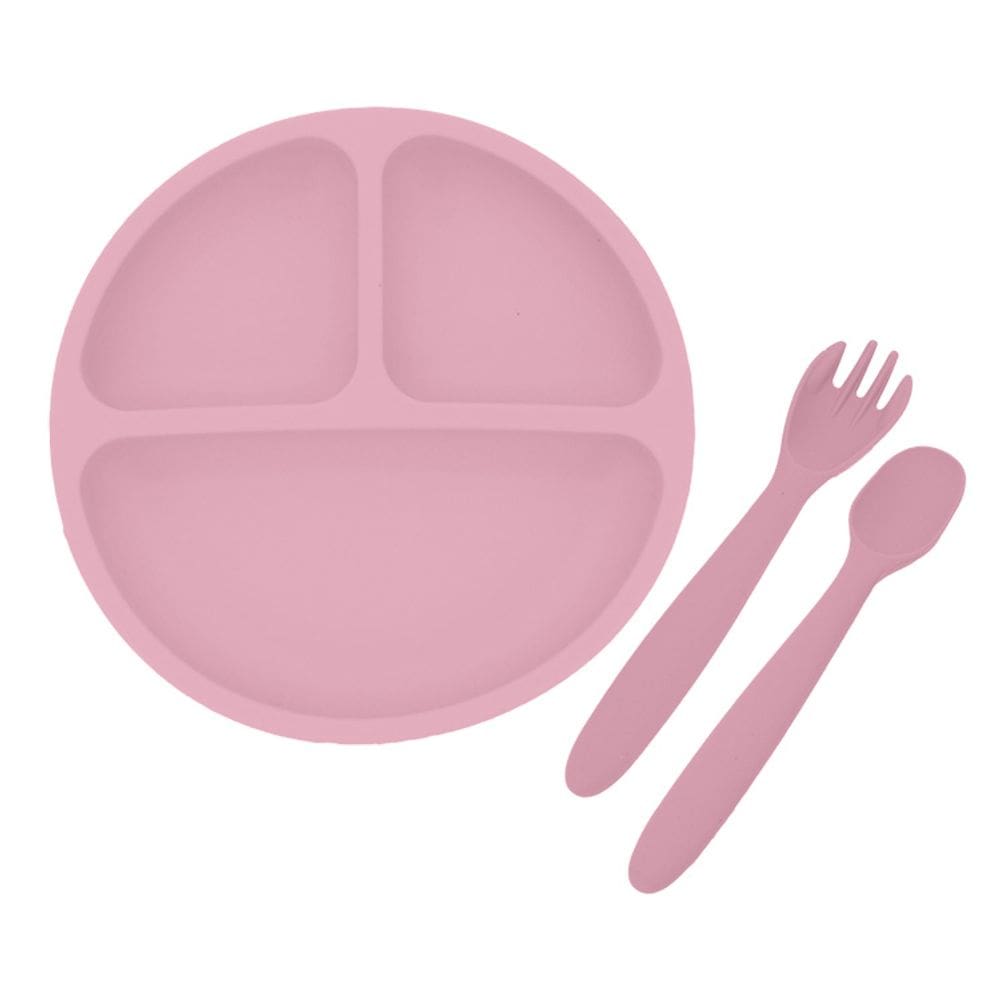 Jogo para Refeição Infantil Mimo SN23156 Silicone Rosa