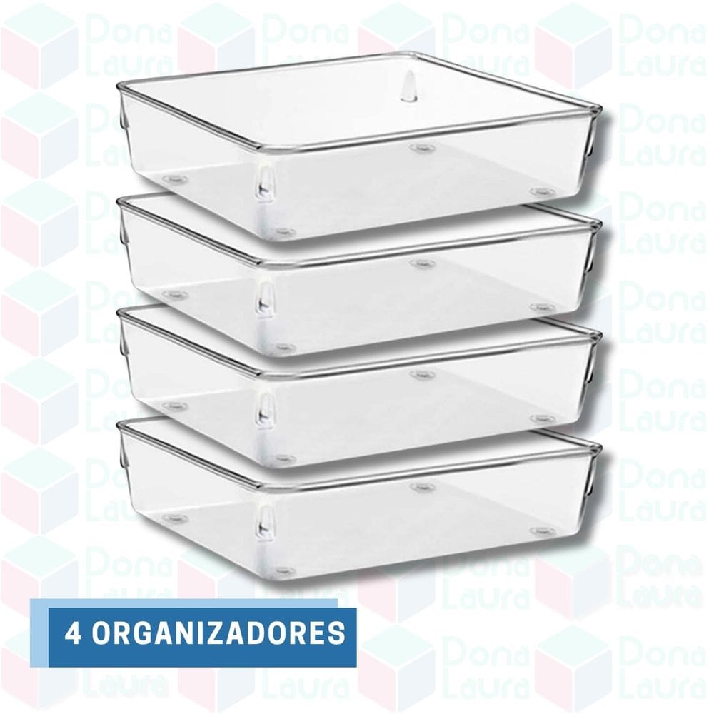 Organizador Quadrado Grande Modular Banheiro Gavetas 4 Uni