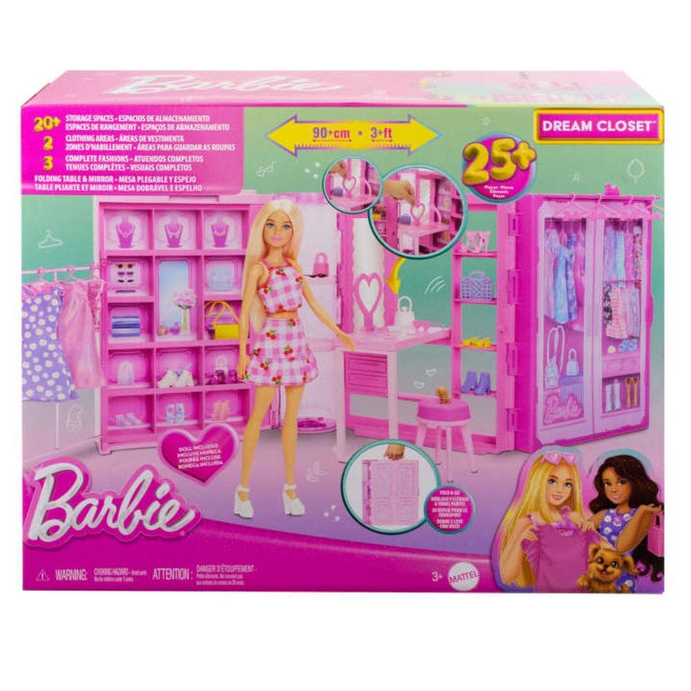 Conjunto Barbie - Armario dos Sonhos com Boneca e Acessorios MATTEL