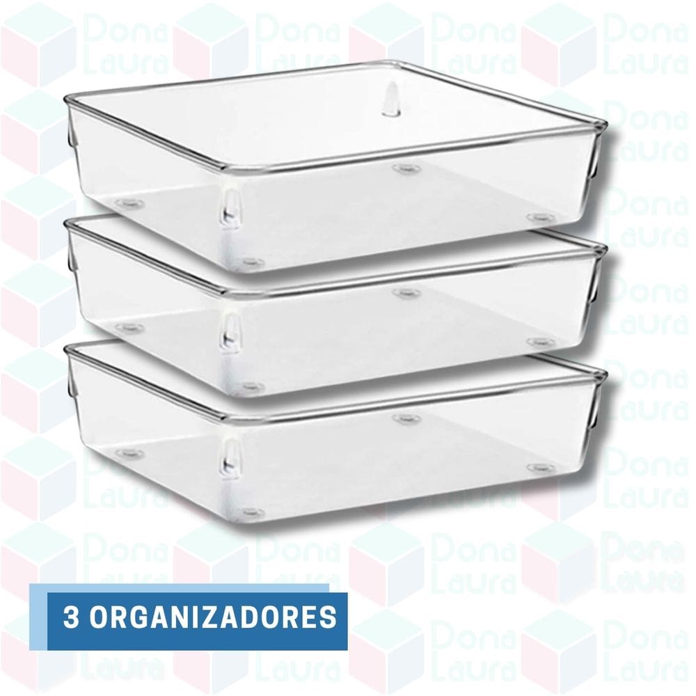 Organizador Quadrado Grande Modular Banheiro Gavetas 3 Uni